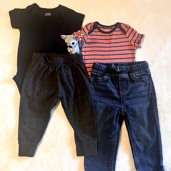 Sale Baby Boys 9 to 12 Mos Clothing Lot w Beanie Baby Toy Bundle - Picture 3 of 6